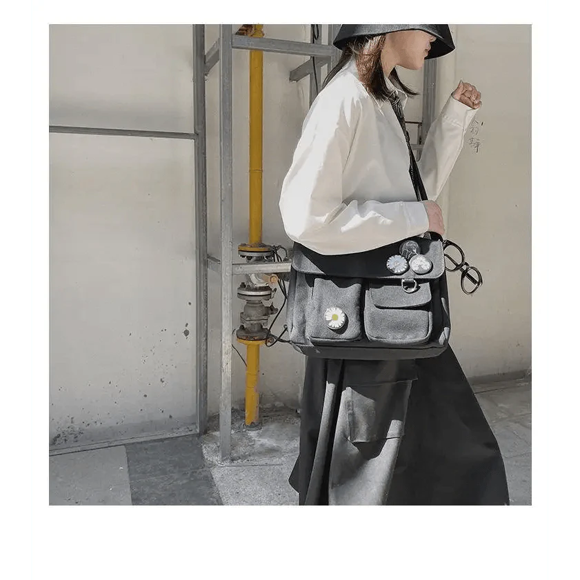 Durable Canvas Diagonal Cross Bag Youth Fashion And Casual Version Ladies Large Capacity Shoulder Bag For Women And Girls