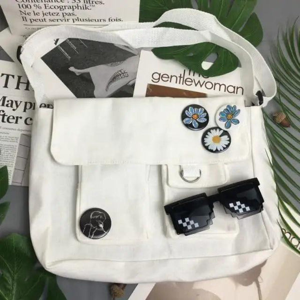 Durable Canvas Diagonal Cross Bag Youth Fashion And Casual Version Ladies Large Capacity Shoulder Bag For Women And Girls