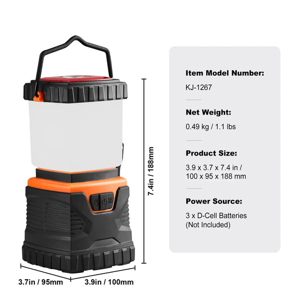 Durable & Portable LED Lamp With Handle for Outdoor Camping Lights