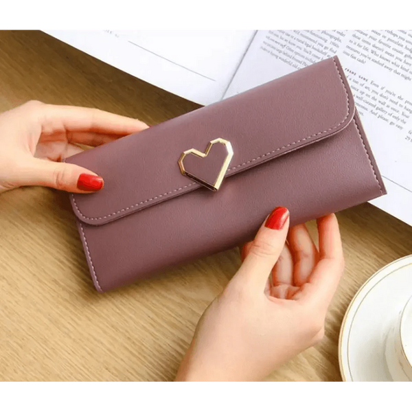 Durable Purses Luxury Love Heart Wallets For Ladies And Girls Smart Money Pocket, Card Holder Female Wallets And Phone Clutch Bag