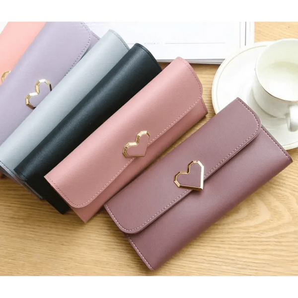 Durable Purses Luxury Love Heart Wallets For Ladies And Girls Smart Money Pocket, Card Holder Female Wallets And Phone Clutch Bag