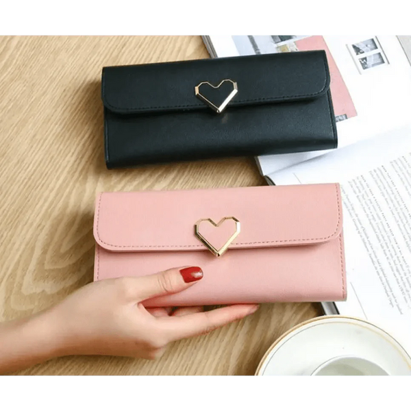 Durable Purses Luxury Love Heart Wallets For Ladies And Girls Smart Money Pocket, Card Holder Female Wallets And Phone Clutch Bag