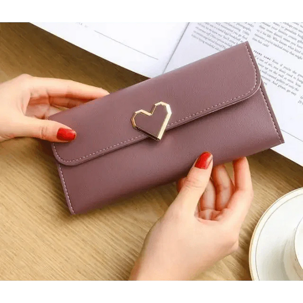 Durable Purses Luxury Love Heart Wallets For Ladies And Girls Smart Money Pocket, Card Holder Female Wallets And Phone Clutch Bag