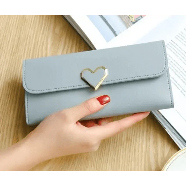 Durable Purses Luxury Love Heart Wallets For Ladies And Girls Smart Money Pocket, Card Holder Female Wallets And Phone Clutch Bag