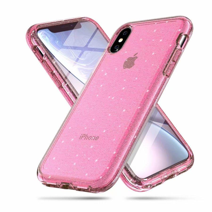 Durable Ultra Hard Shockproof Glitter Transparent Case for iPhone 14 Pro Max 13 12 11 XS XR X 8 7 6 Plus Sparkle Cover Soft Slim Fit All-round Protection Cute Transparent Shiny Star Phone Case for iPhone