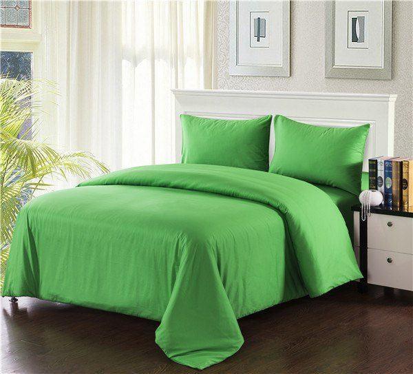 Tache 100% Cotton Lime Green Solid Duvet Cover Set (2-3PDUV-Green)