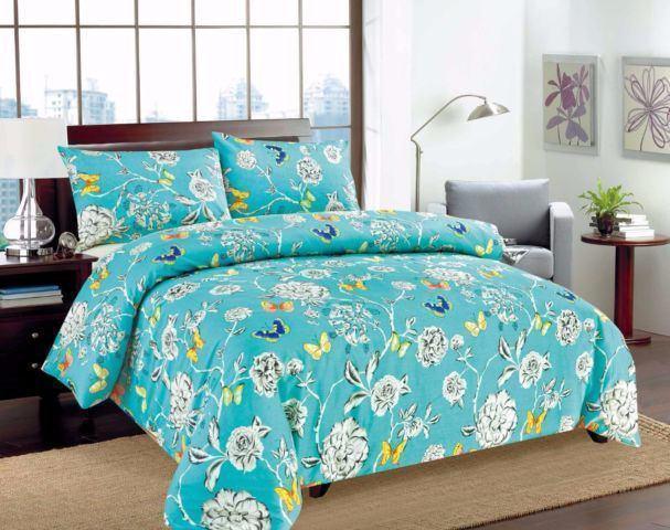 Tache Cotton Butterfly Wonderland  Foral Colorful Cotton Blue Girly Duvet Set