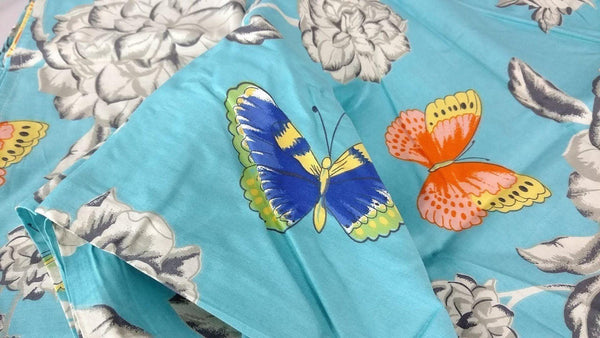 Tache Cotton Butterfly Wonderland  Foral Colorful Cotton Blue Girly Duvet Set