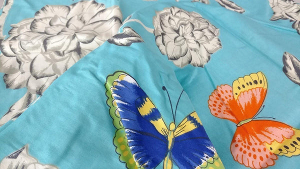 Tache Cotton Butterfly Wonderland  Foral Colorful Cotton Blue Girly Duvet Set