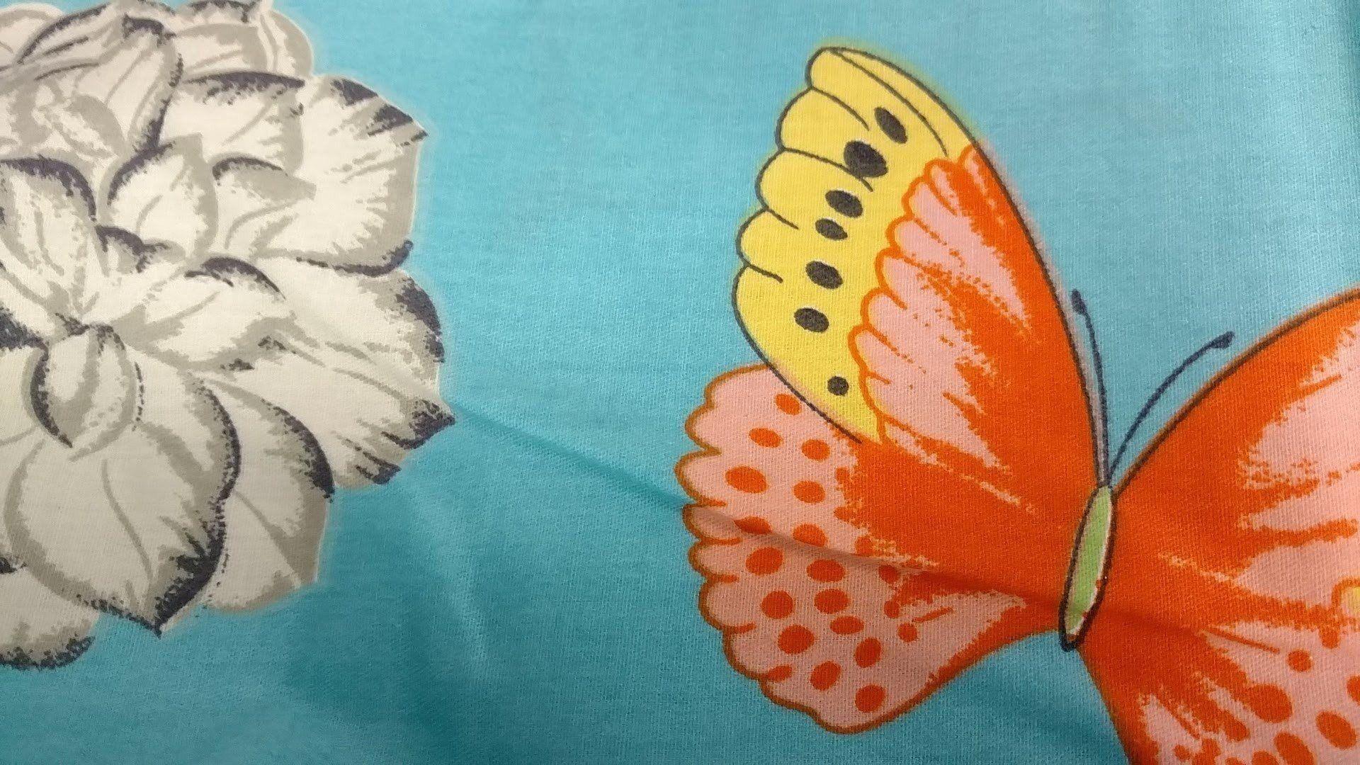 Tache Cotton Butterfly Wonderland  Foral Colorful Cotton Blue Girly Duvet Set