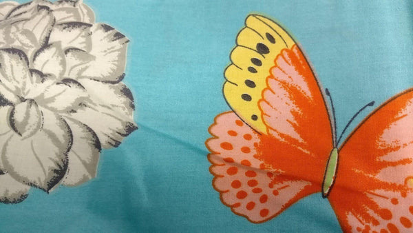 Tache Cotton Butterfly Wonderland  Foral Colorful Cotton Blue Girly Duvet Set
