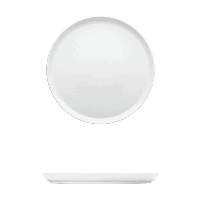 Corby Hall Bistro Round Plate Catalog Number: 056 0236 (White) | Dimensions: 4 in (10 cm)