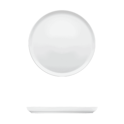 Corby Hall Bistro Round Plate Catalog Number: 056 0236 (White) | Dimensions: 4 in (10 cm)