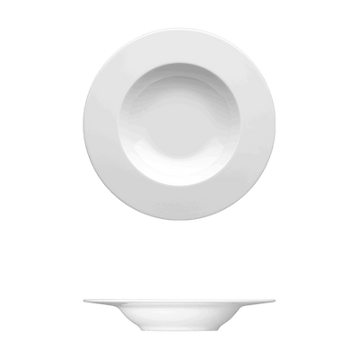 Corby Hall Ecos Deep Round Plate | Catalog Number: 046 0025 | Dimensions: 9 7/8 in (25 cm) 10 fl oz (295 ml)