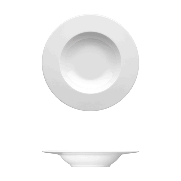 Corby Hall Ecos Deep Round Plate | Catalog Number: 046 0025 | Dimensions: 9 7/8 in (25 cm) 10 fl oz (295 ml)