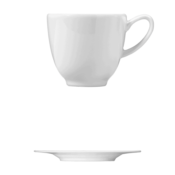 Corby Hall Ecos Cup || Saucer | Catalog Number: 045 0199 | Dimensions: 4 fl oz (100 ml) || Catalog Number: 046 0202 | Dimensions: 5 1/8 in (12 cm)