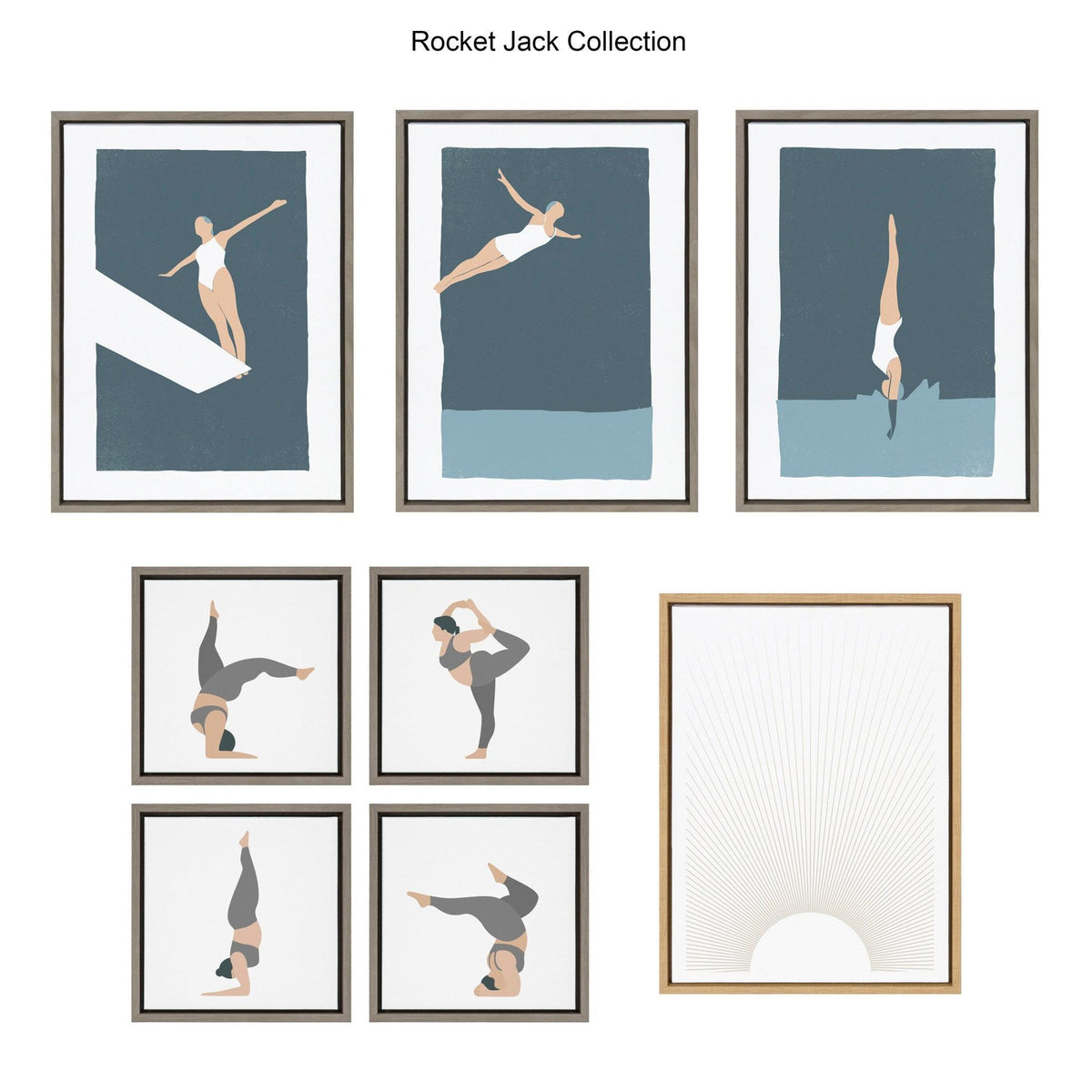 Sylvie Splash Framed Canvas by Rocket Jack