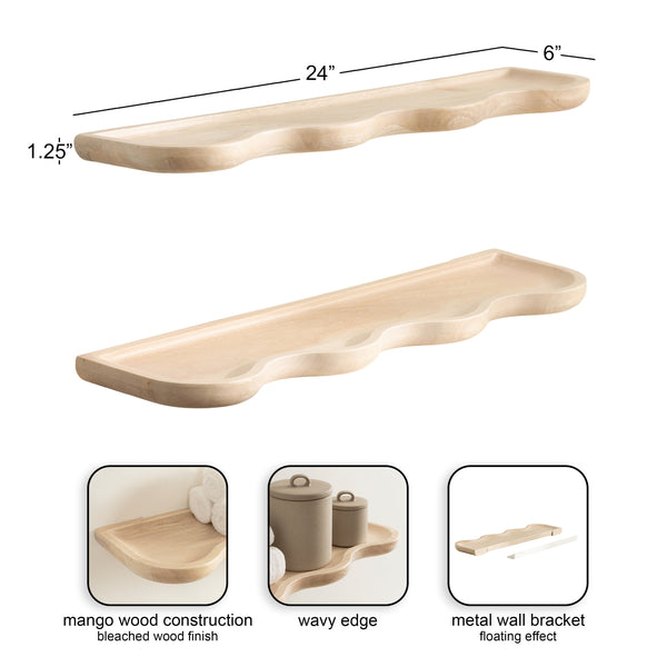 Alezar Wood Shelf Set