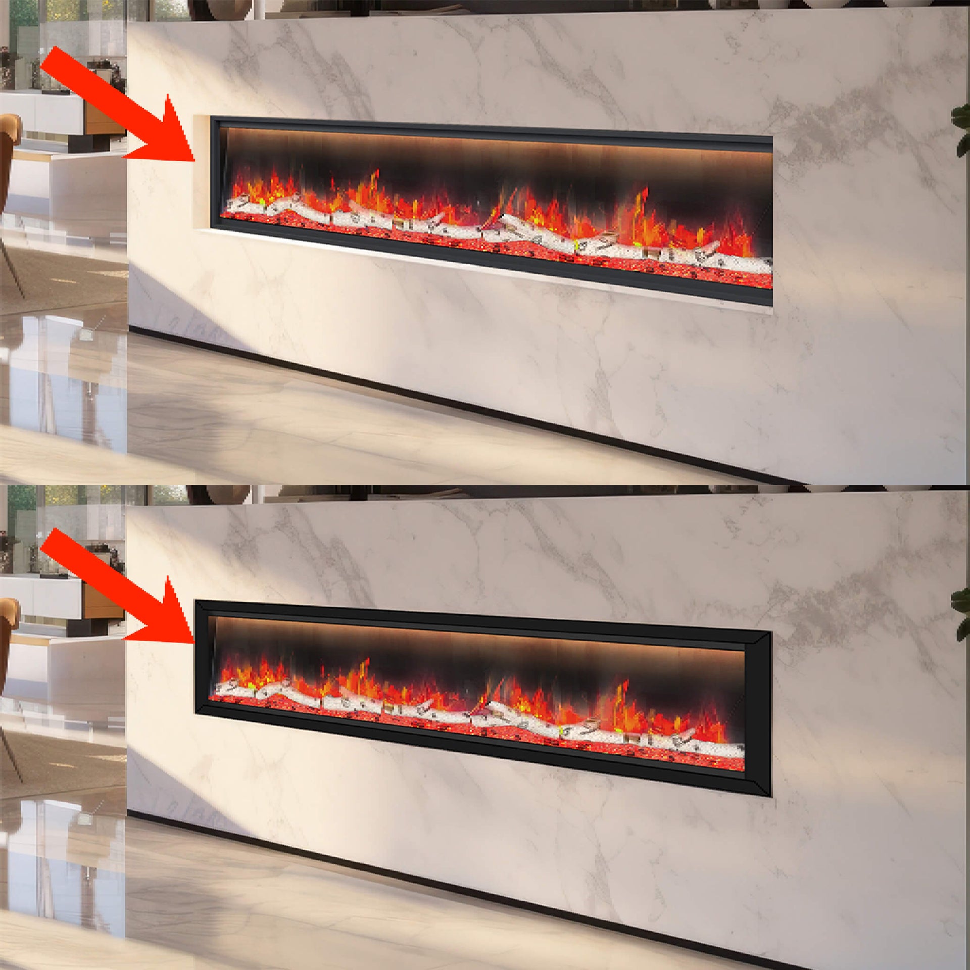 Dynasty Allegro 58-Inch Smart Linear Electric Fireplace With Heater Timer Settings [DY-BFM58] (SAK23948)