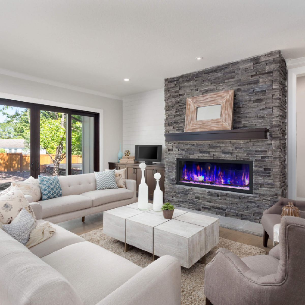 Dynasty Cascade 52-Inch Recessed Smart Linear Electric Fireplace With Dynasty App [DY-BTX52] (SAK73485)