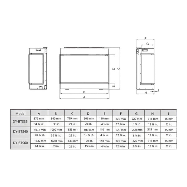 Dynasty Melody 35-Inch Multi-Sided Smart Electric Fireplace With Auto Shut Off [DY-BTS35] (SAK87490)