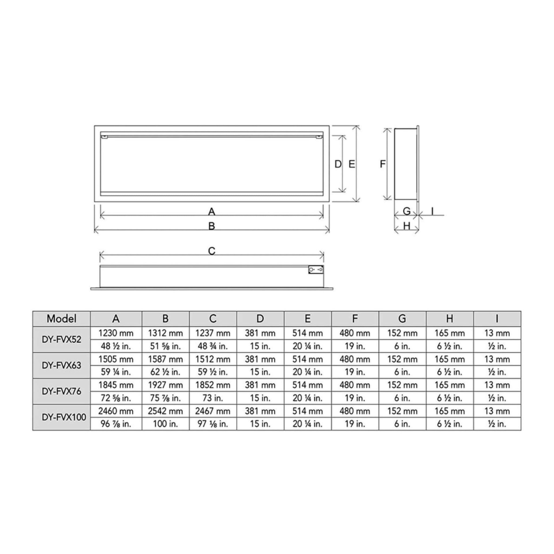 Dynasty Tempo 76-Inch Virtual Linear Electric Fireplace [DY-FVX76] (SAK84710)