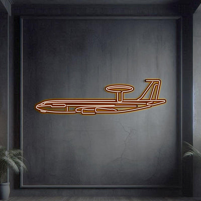 E-3G Sentry Metal Neon Aircraft Wall Art - NCN0028