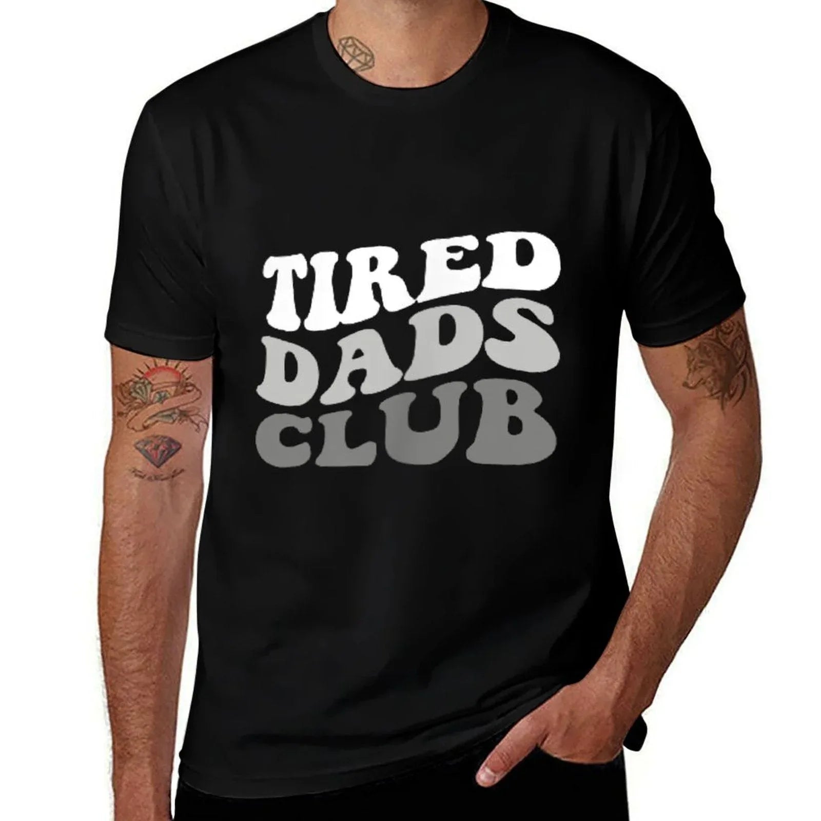 Tired Dad Club Playmat Car Race Track Dad Father's Day  High-quality Stitching T-Shirt