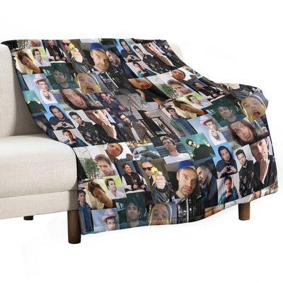 Sebastian Stan Collage Compact Throw Blanket
