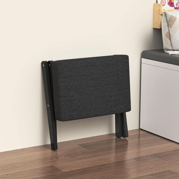 Foldable Foot Stool Black For Contemporary Living Room