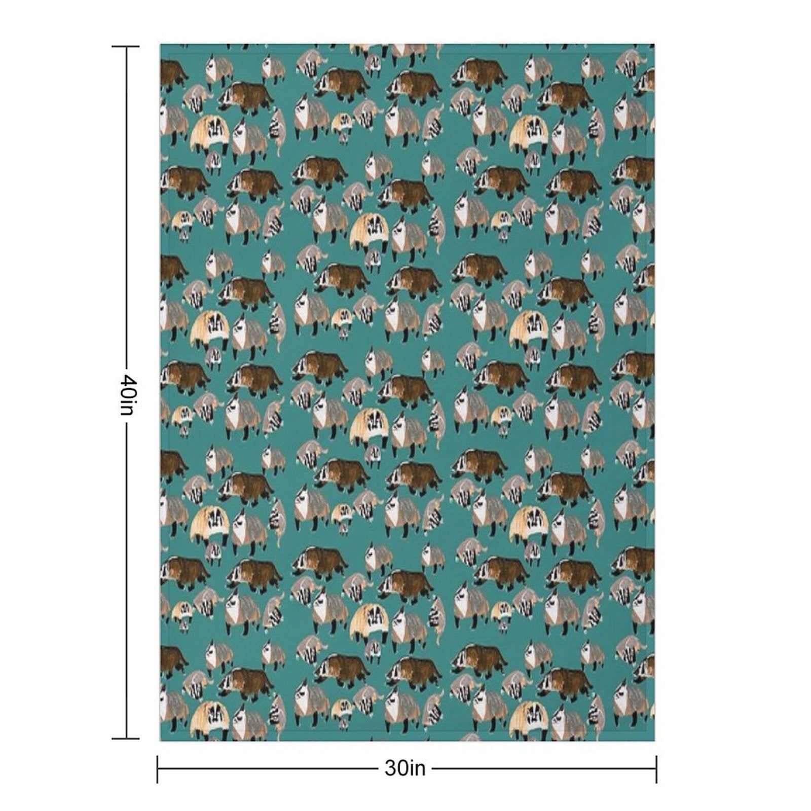 American Badger Running Travel-friendly Throw Blanket