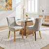 Chenille Dining Chairs Modern Style with Curved Gold-Plated Legs & Rivet Trim