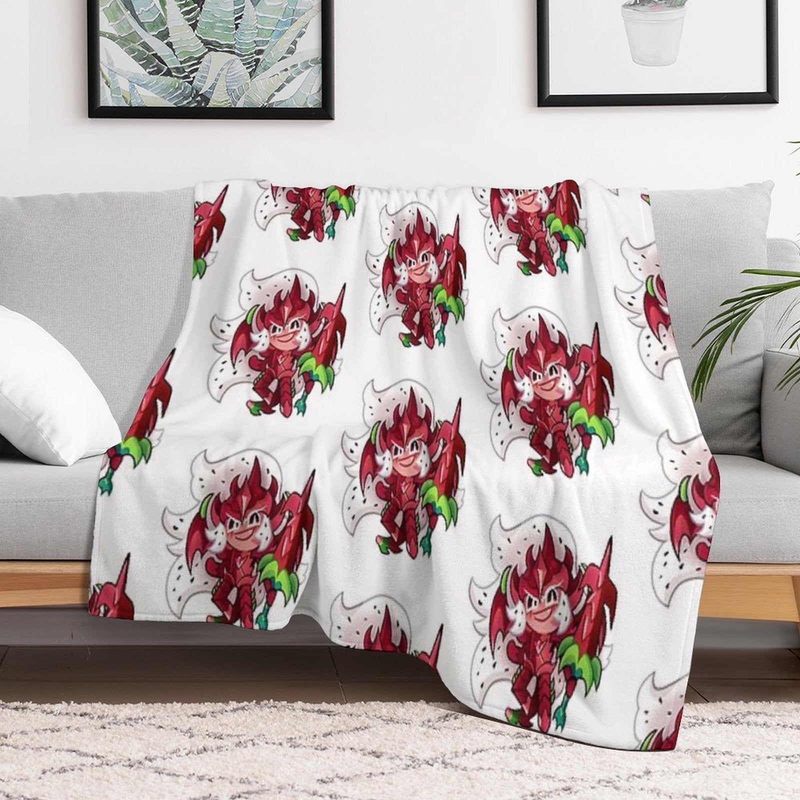 Pitaya Dragon Cookie Wrinkle-free Throw Blanket
