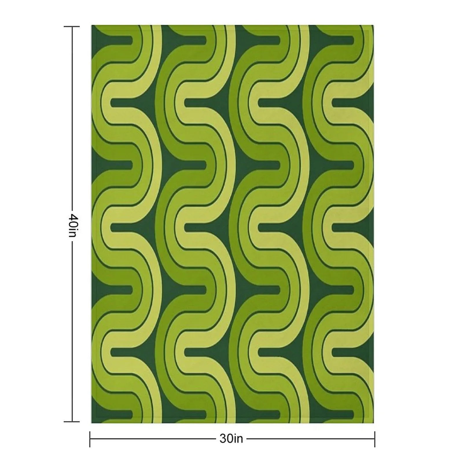 Retro Geometric Gradated Design Avocado Green Throw Blanket