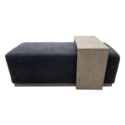 Peggy Bench/Cocktail Ottoman With Table - Dark Grey