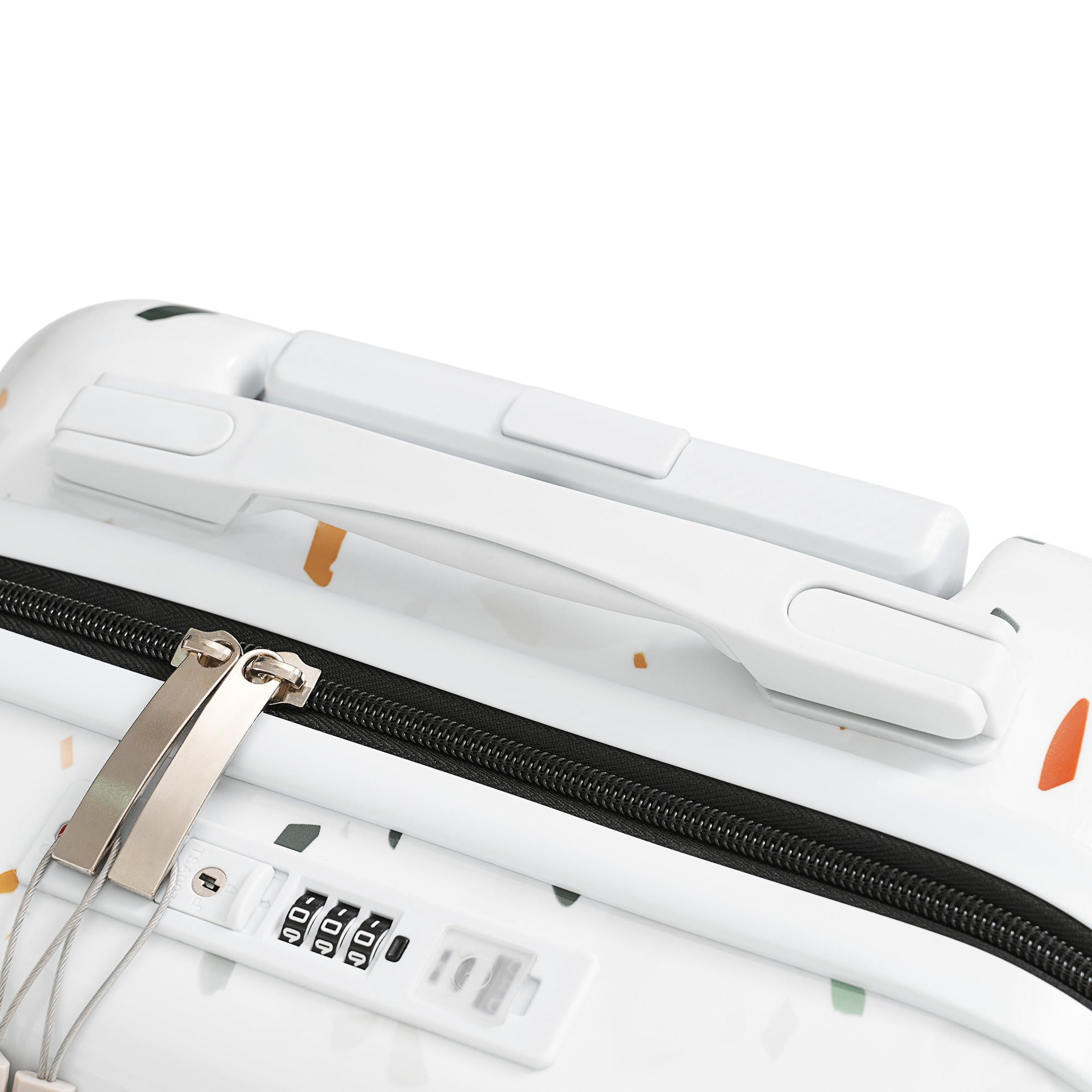 Luggage Set of 3, 20, 24, 28inch with USB Port, 20, 24inch with front opening design Airline Certified Carry on Luggage with Cup Holder, ABS+PC Hard Shell Luggage with Spinner Wheels, starry sky white