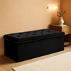 Black Premium Velvet Storage Ottoman Bench Bedroom