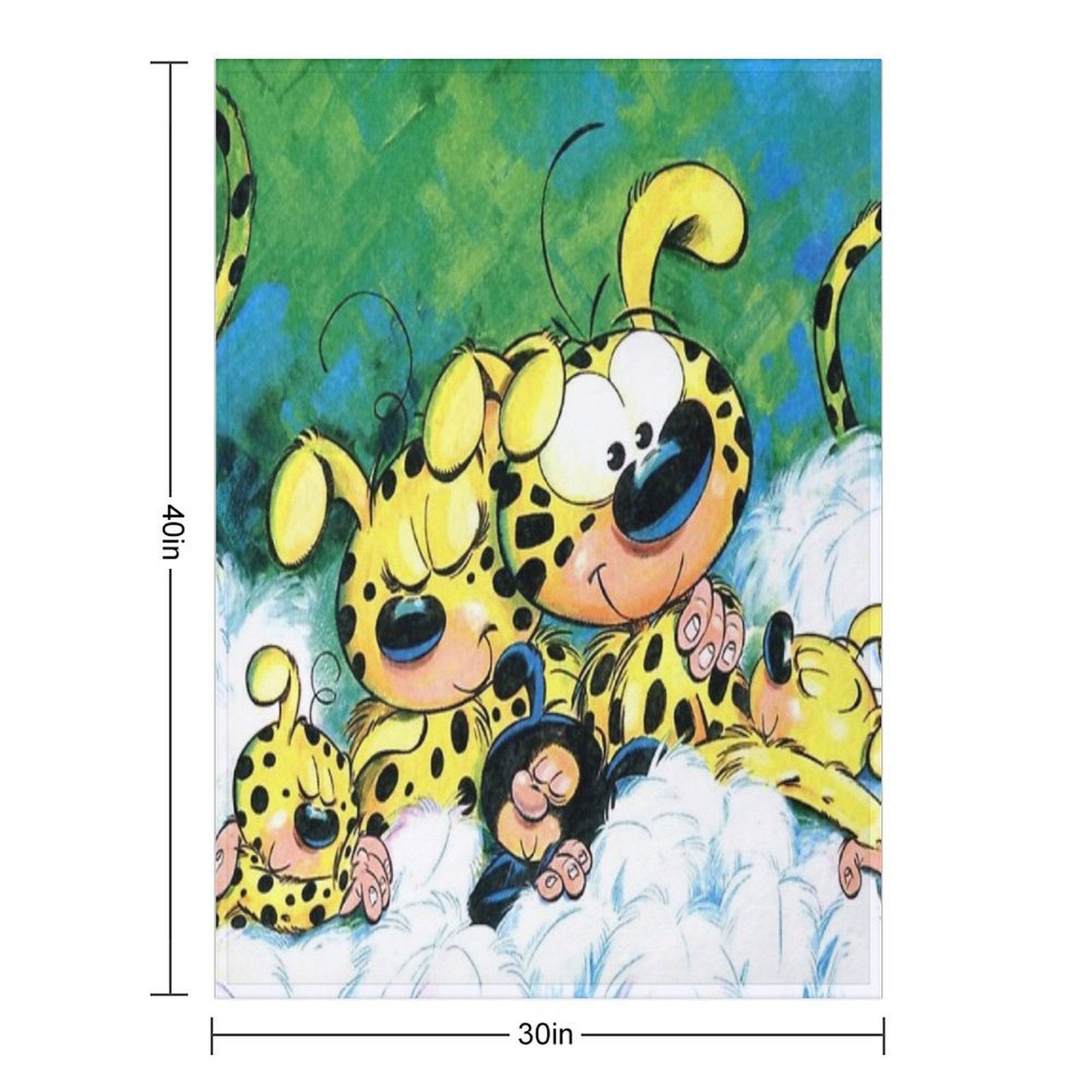Marsupilami with Family Sleeping Easy Care Throw Blanket
