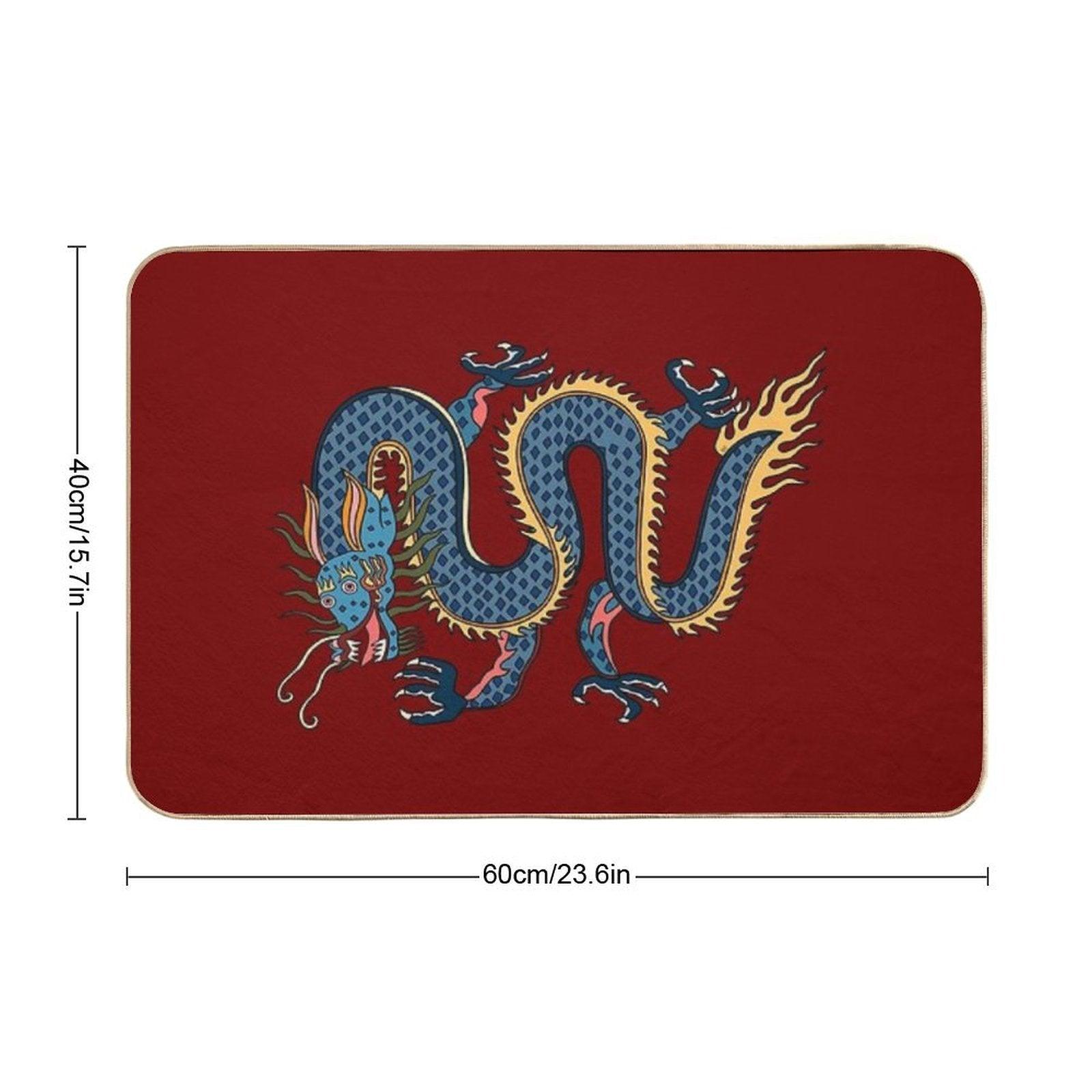 TIBETAN DRAGON RUG-red Bath Mat