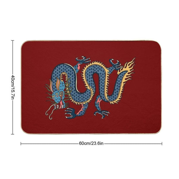TIBETAN DRAGON RUG-red Bath Mat