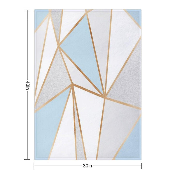 Blue, Grey & Gold Geo Throw Blanket