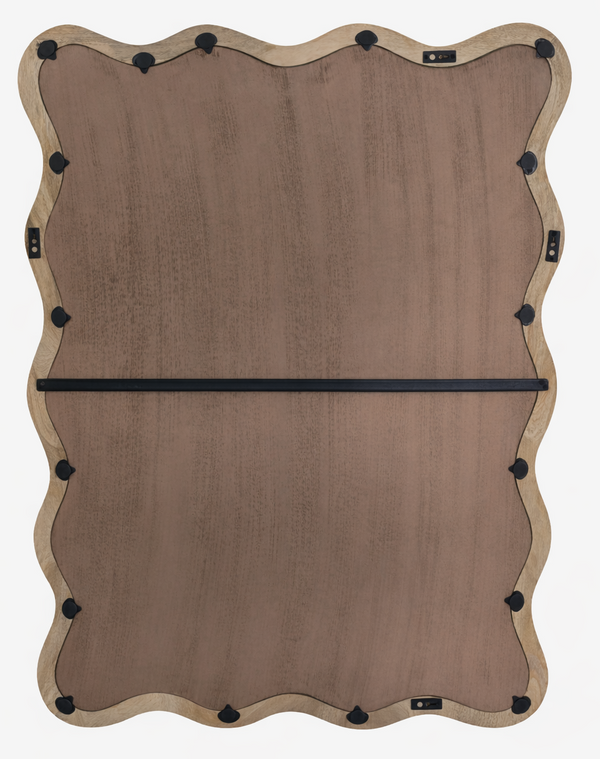 Decorative Wavy Wall Mirror with Mango Wood Frame, 36x48