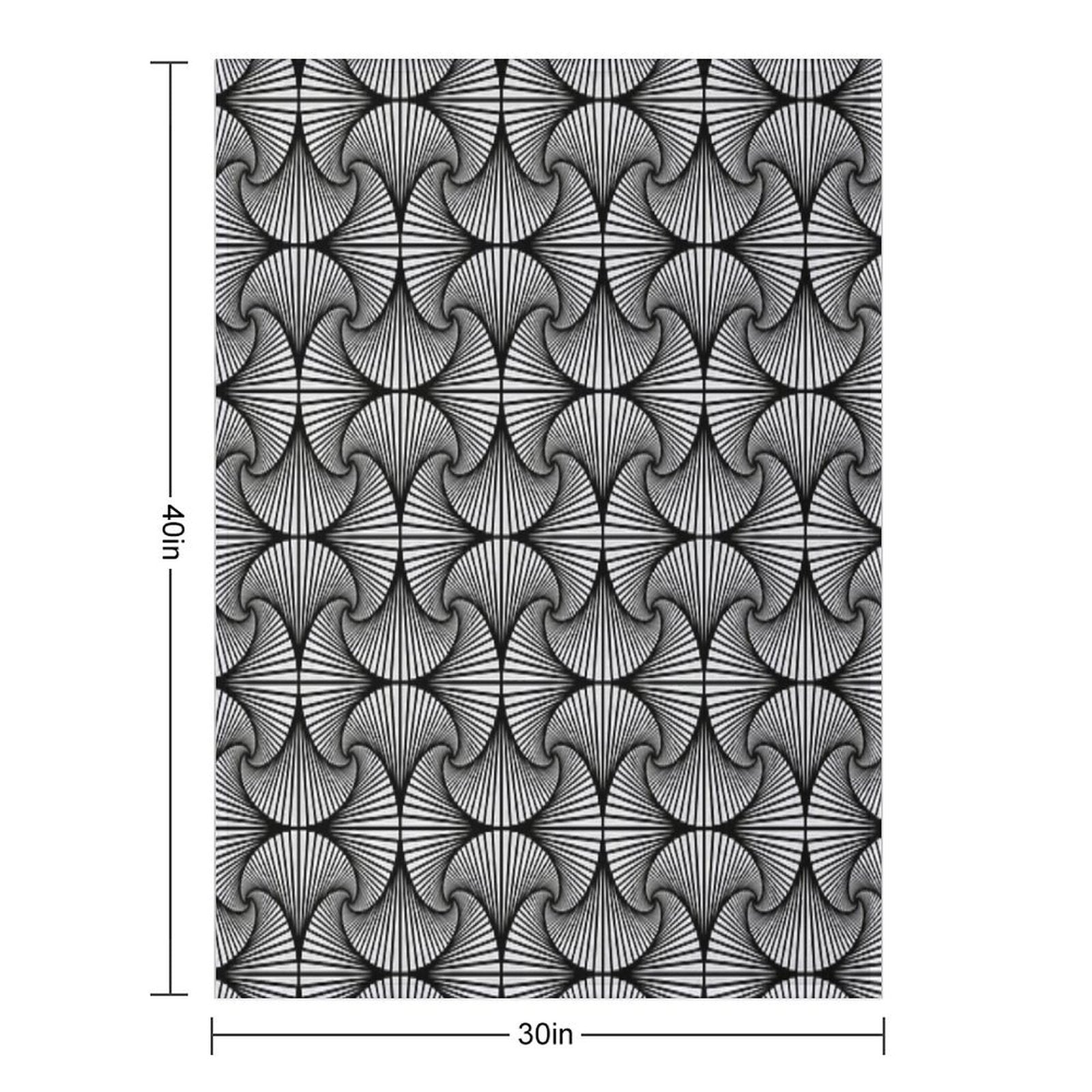 Pattern of Squares Black And White Farmhouse Travel-friendly Throw Blanket