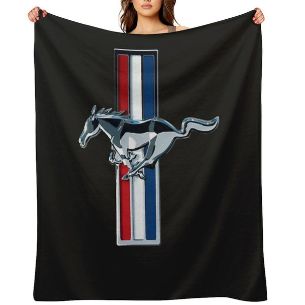 Ford Mustang Logo Machine-washable Throw Blanket