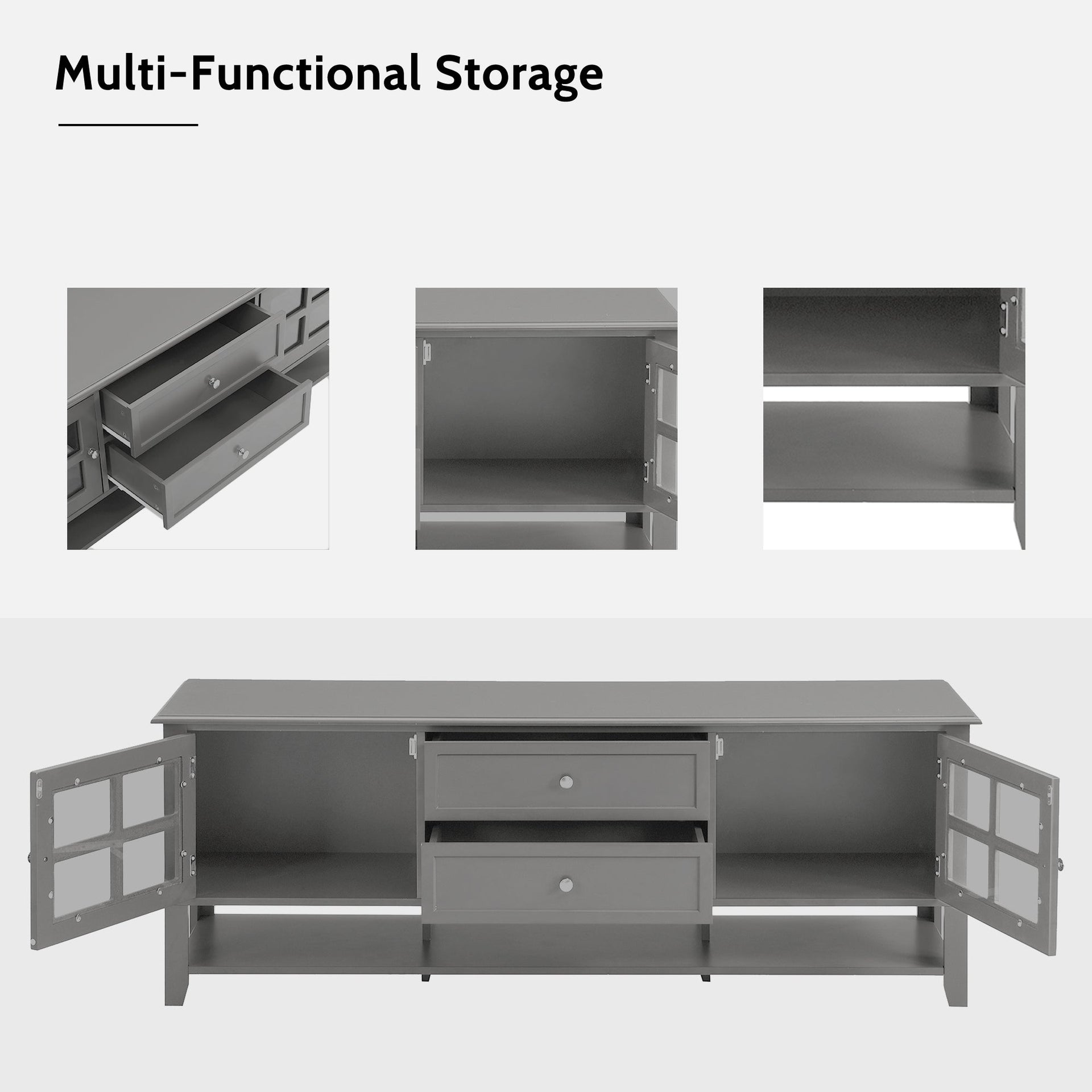 TV Stand Entertainment Center with Multifunctional Storage and Modern Design