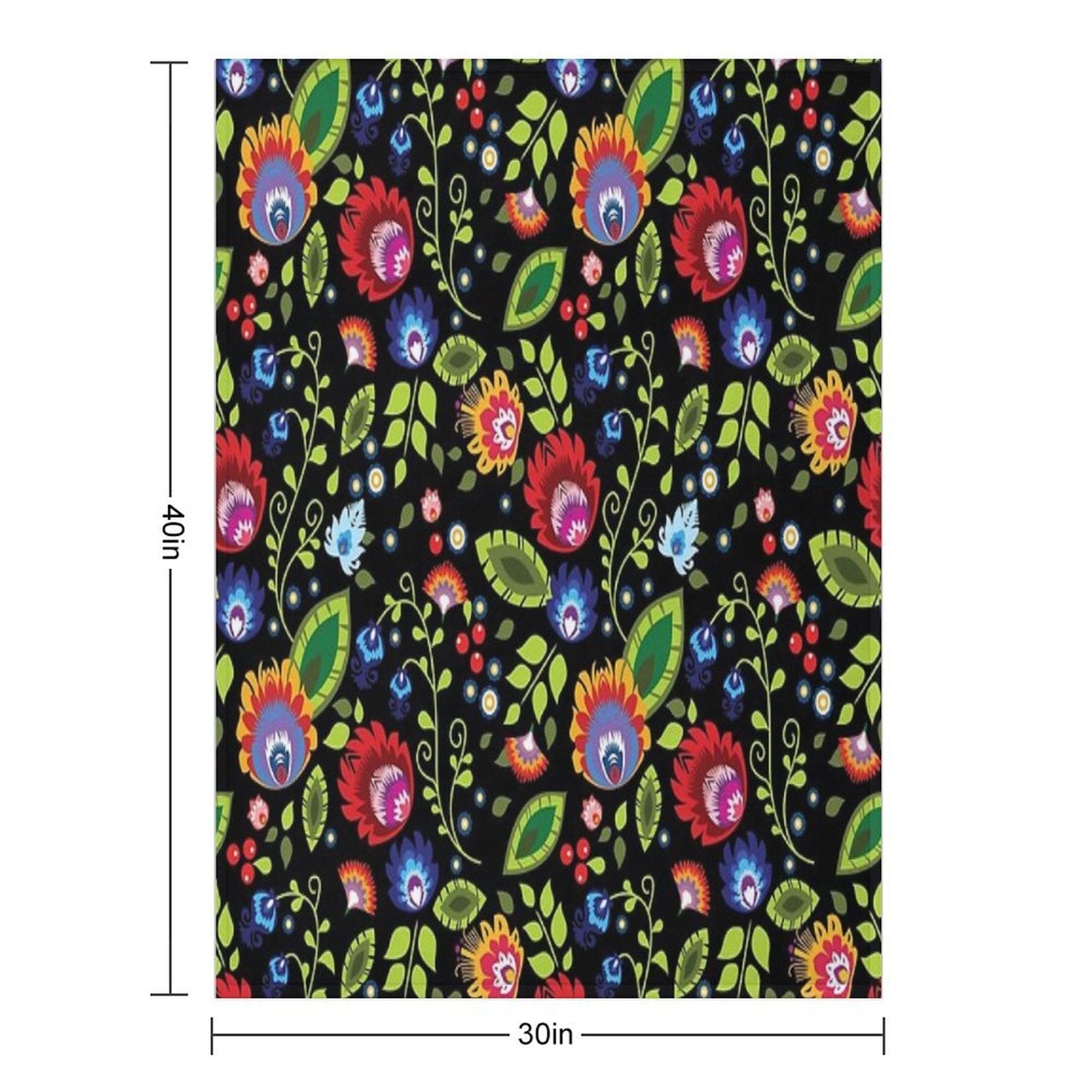 Polish Folklore - Beautiful Composition on Black Multi-functional Throw Blanket