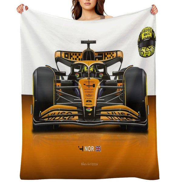 Many Lando Norris Items 2024 Formula 1 McLaren Racing Car Throw Blanket
