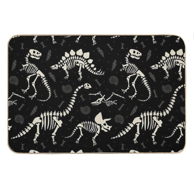 Dinosaur Fossils in Black Bath Mat