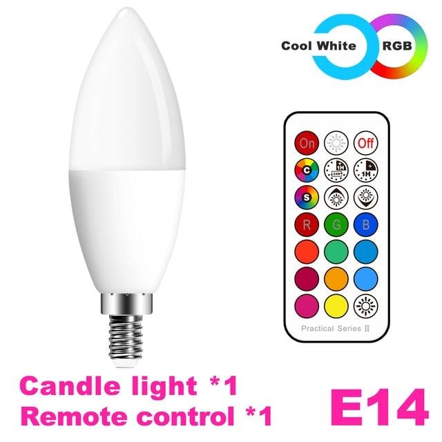 E14 LED Bulb Candle Color Indoor Neon Sign Light Bulb RGB Tape With Controller Lighting 220V E12 Dimmable Smart Lamp For Home Smart WiFi Candelabra Light Bulb, C37 Shape RGB+C+W LED Candle Light Bulb, 5W 400LM (2700k-6500k) Candelabra Bulb