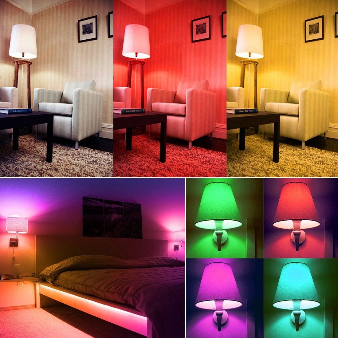 E14 LED Bulb Candle Color Indoor Neon Sign Light Bulb RGB Tape With Controller Lighting 220V E12 Dimmable Smart Lamp For Home Smart WiFi Candelabra Light Bulb, C37 Shape RGB+C+W LED Candle Light Bulb, 5W 400LM (2700k-6500k) Candelabra Bulb